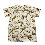 Molo T-Shirt Crew Neck Solid Color With Monkey Prints Cream For Newborn