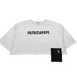 Patrizia Pepe T-Shirt Girocollo Tinta Unita Modello Crop per Bambina 7M0878 BIANCO PATRIZIA PEPE 