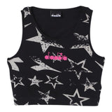 Diadora Top Giromanica Solid Color With Print Black For Girls