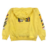 Off-White Solid Color Hoodie With Print Yellow For Boys