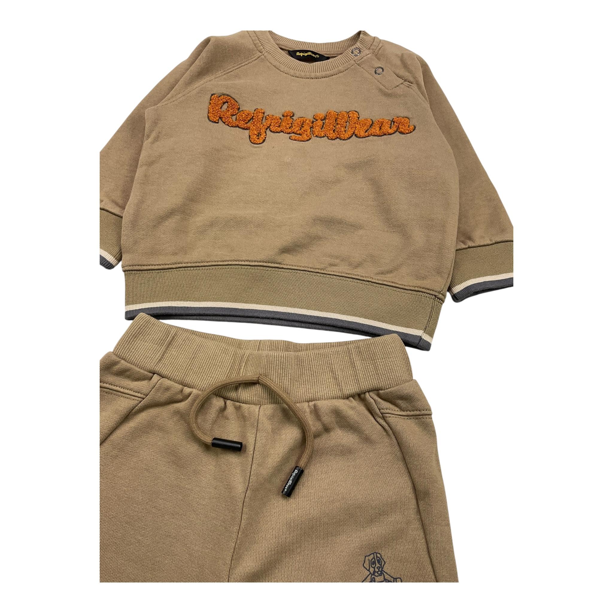 REFRIGIWEAR completo 2 pezzi felpa-pantalone tinta unita Beige per Neonato RWN836 BEIGE REFRIGIWEAR 