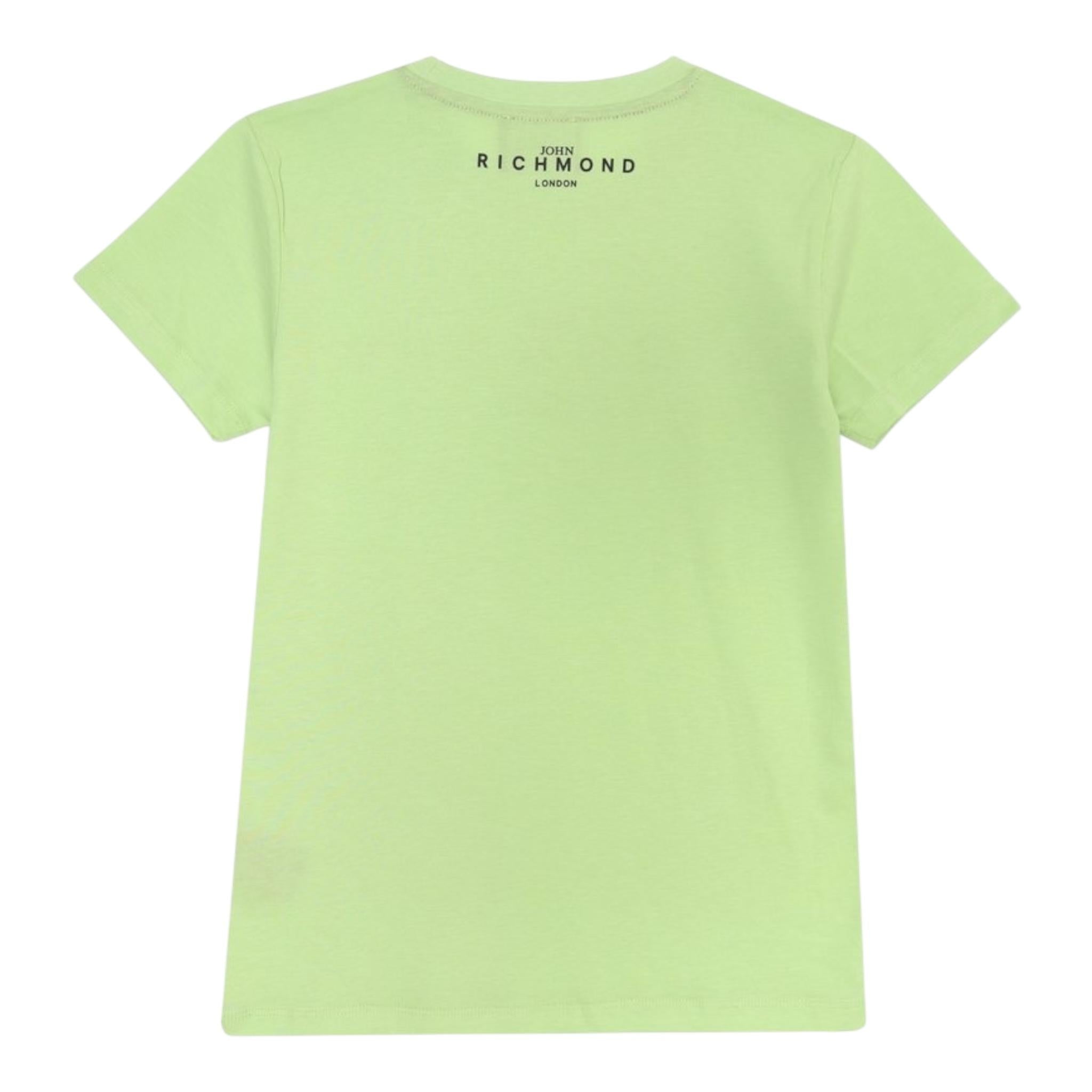 John Richmond T-Shirt Girocollo Tinta Unita con Stampa per Bambino RBP25003TSJ VERDE JOHN RICHMOND 