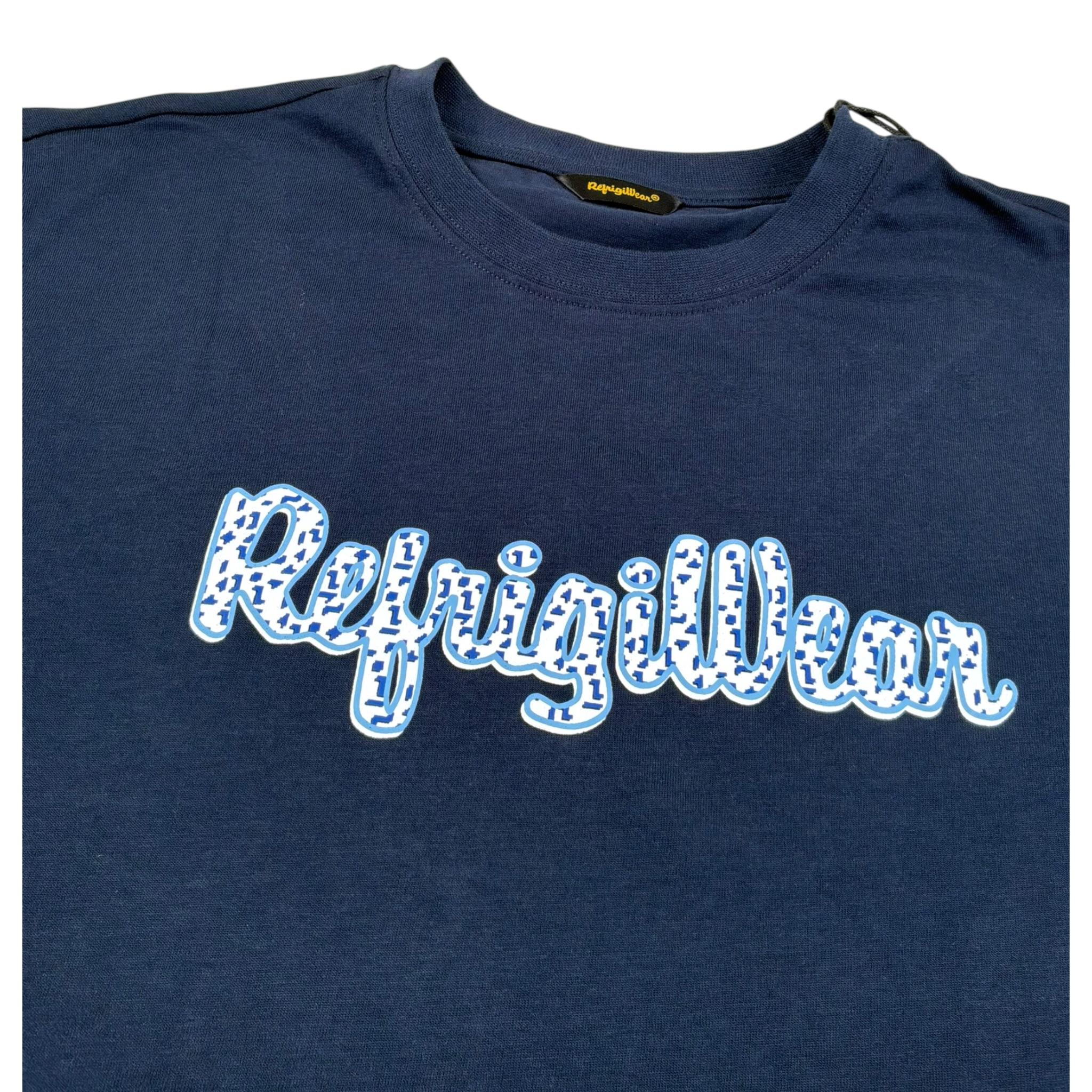 Refrigiwear T-Shirt Girocollo Tinta Unita con Stampa per Bambino 156TRMJ25 BLU REFRIGIWEAR 