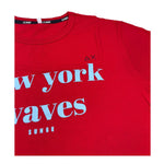 Sun68 T-Shirt Girocollo Tinta Unita con Stampa per Bambino T32305J ROSSO SUN68 