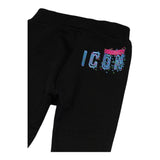 DSQUARED2 pantalone tuta tinta unita con logo Nero per Neonato DQ2056 NERO DSQUARED2 