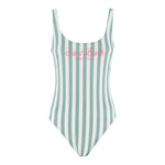 Saint Barth Costume Intero Bicolore con Fantasia A Righe per Bambina CARA001 BIANCO/VERDE SAINT BARTH 