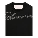 MISS BLUMARINE shirt girocollo tinta unita con stampa brillantinata Nero per Bambina IF4097 NERO MISS BLUMARINE 