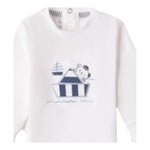 MINI BANDA shirt girocollo tinta unita con stampa Bianco per Neonato 38650 BIANCO MINI BANDA 