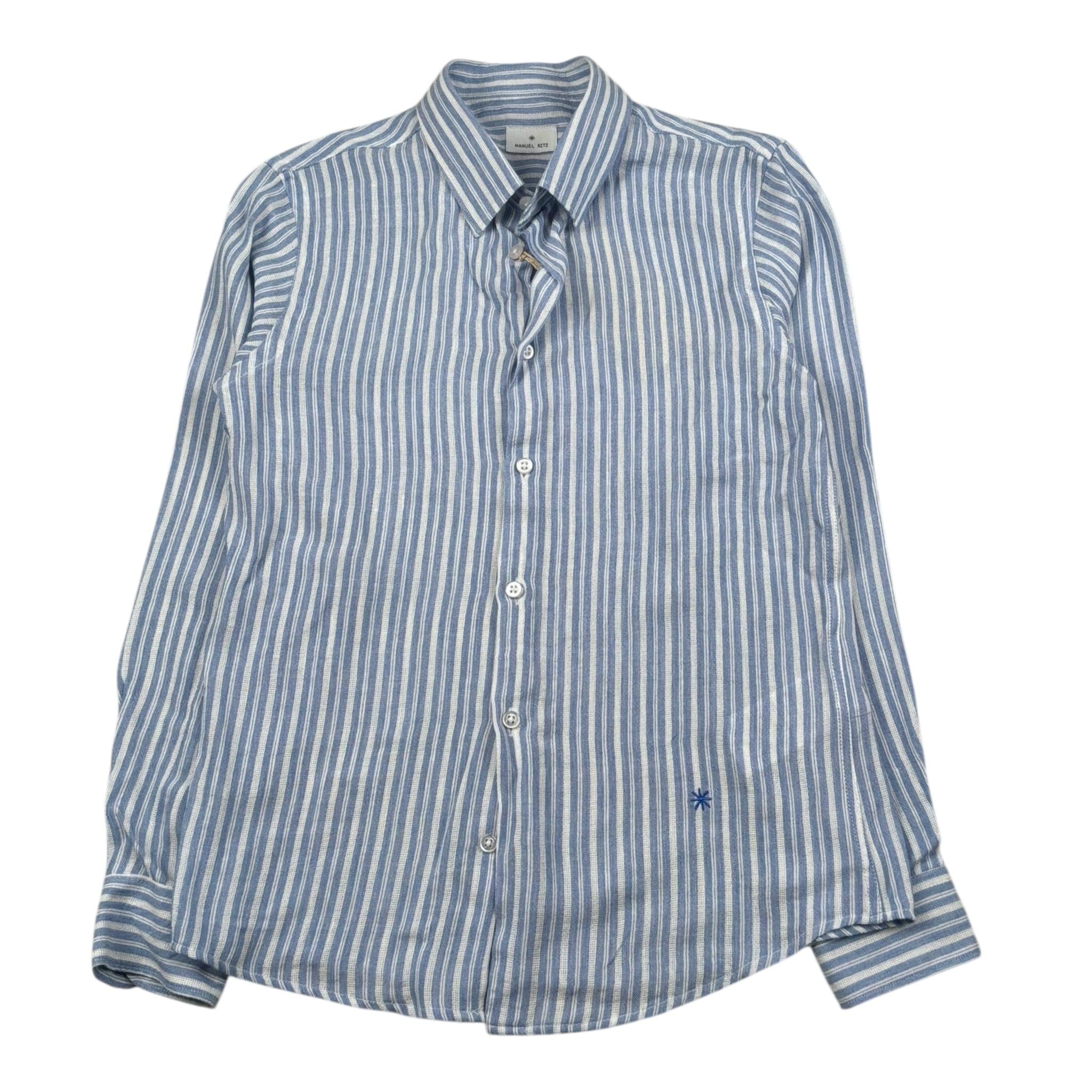 Manuel Ritz Camicia Manica Lunga Fantasia A Righe per Bambino MR2930 AZZURRO MANUEL RITZ 