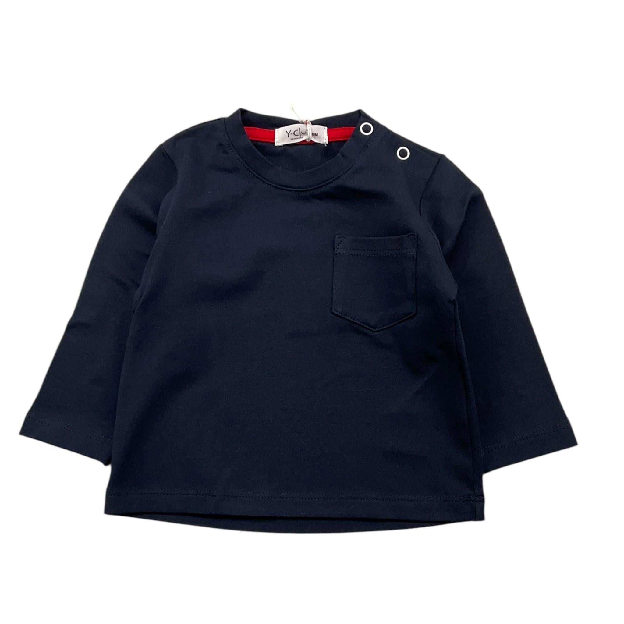 Y-CLU shirt girocollo tinta unita con taschino Blu per Neonato BYN10738 BLU Y-CLU 