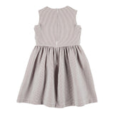 The Owl Brown Striped Pattern Armhole Dress For Girls