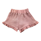 Bamboom+Babies Solid Color Knitted Shorts With Elastic Waist Pink For Baby Girl