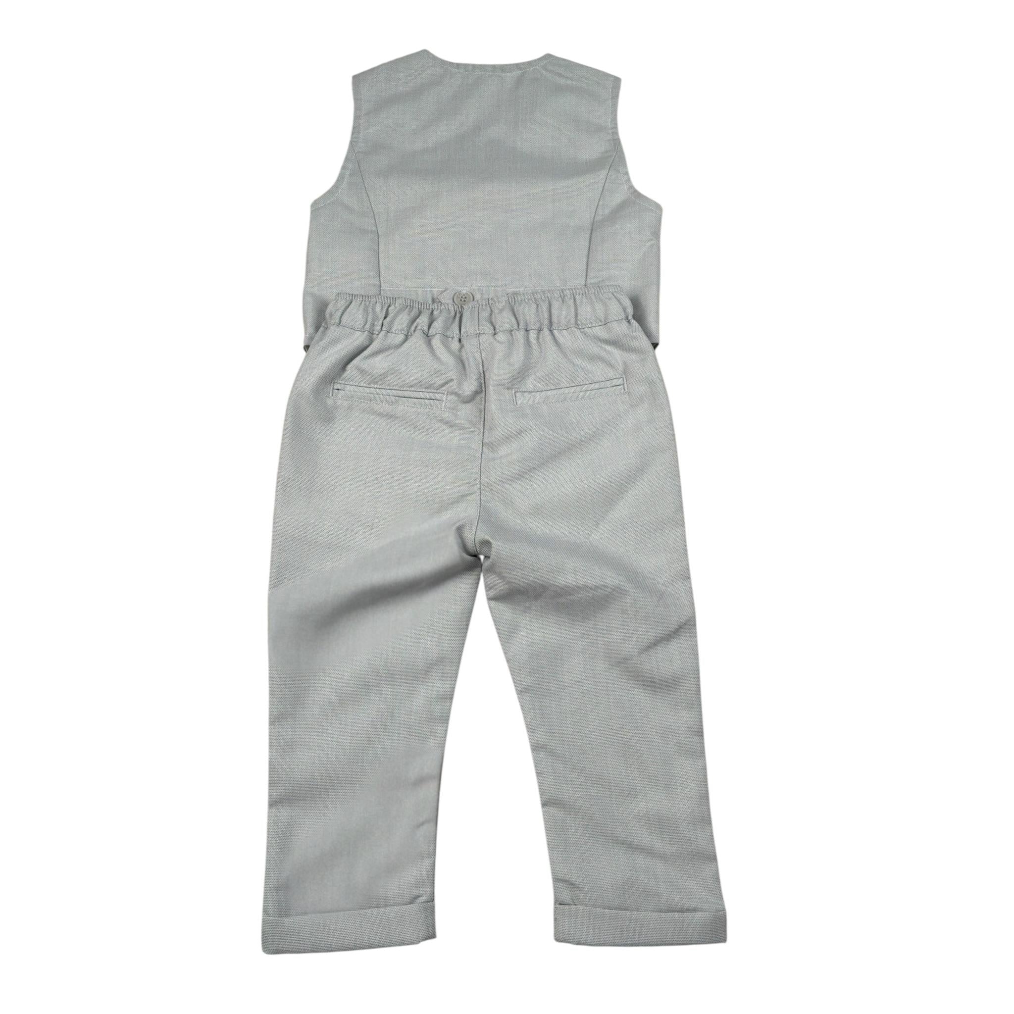 Mini Banda Completo 2 Pezzi Pantalone-Gilet -Tinta Unita per Neonato 38818 GRIGIO MINI BANDA 