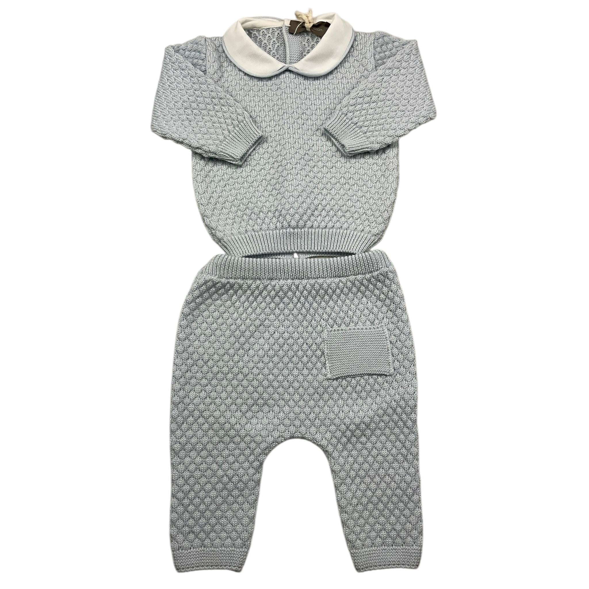 LITTLE BEAR completo 2 pezzi maglia-ghettina tinta unita Azzurro per Neonato 9102 AZZURRO LITTLE BEAR 