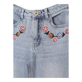 Moschino Jeans Tinta Unita con Ricami per Bambina HDP06B AZZURRO MOSCHINO 