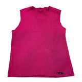 Liu Jo Solid Color Ribbed Crew Neck Tank Top Fuchsia For Girls
