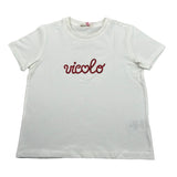Vicolo T-Shirt Girocollo Tinta Unita con Brillantini per Bambina 3146M00230 BIANCO VICOLO 