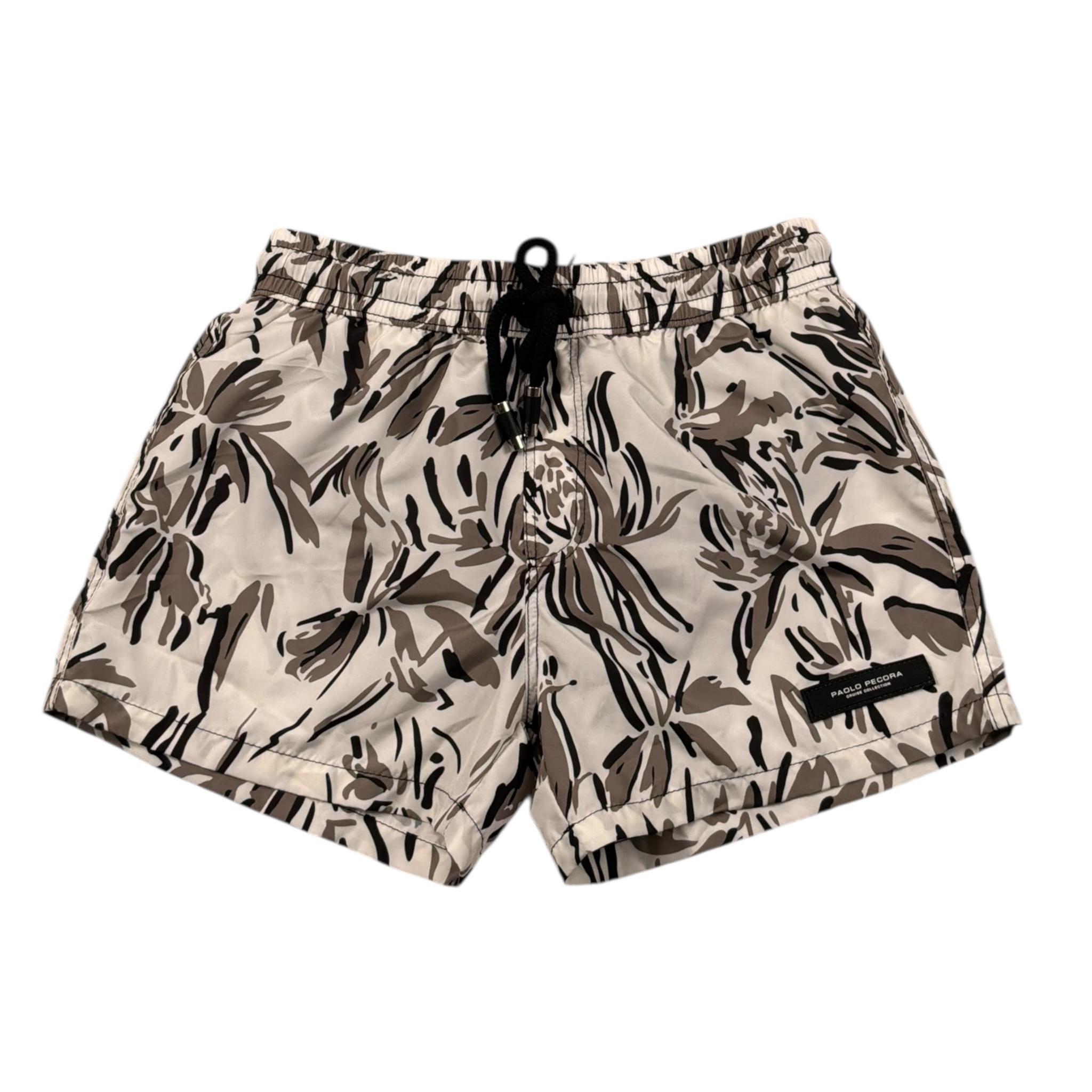 Paolo Pecora Costume Modello Boxer Tinta Unita con Stampe per Bambino PP2004X PANNA PAOLO PECORA 