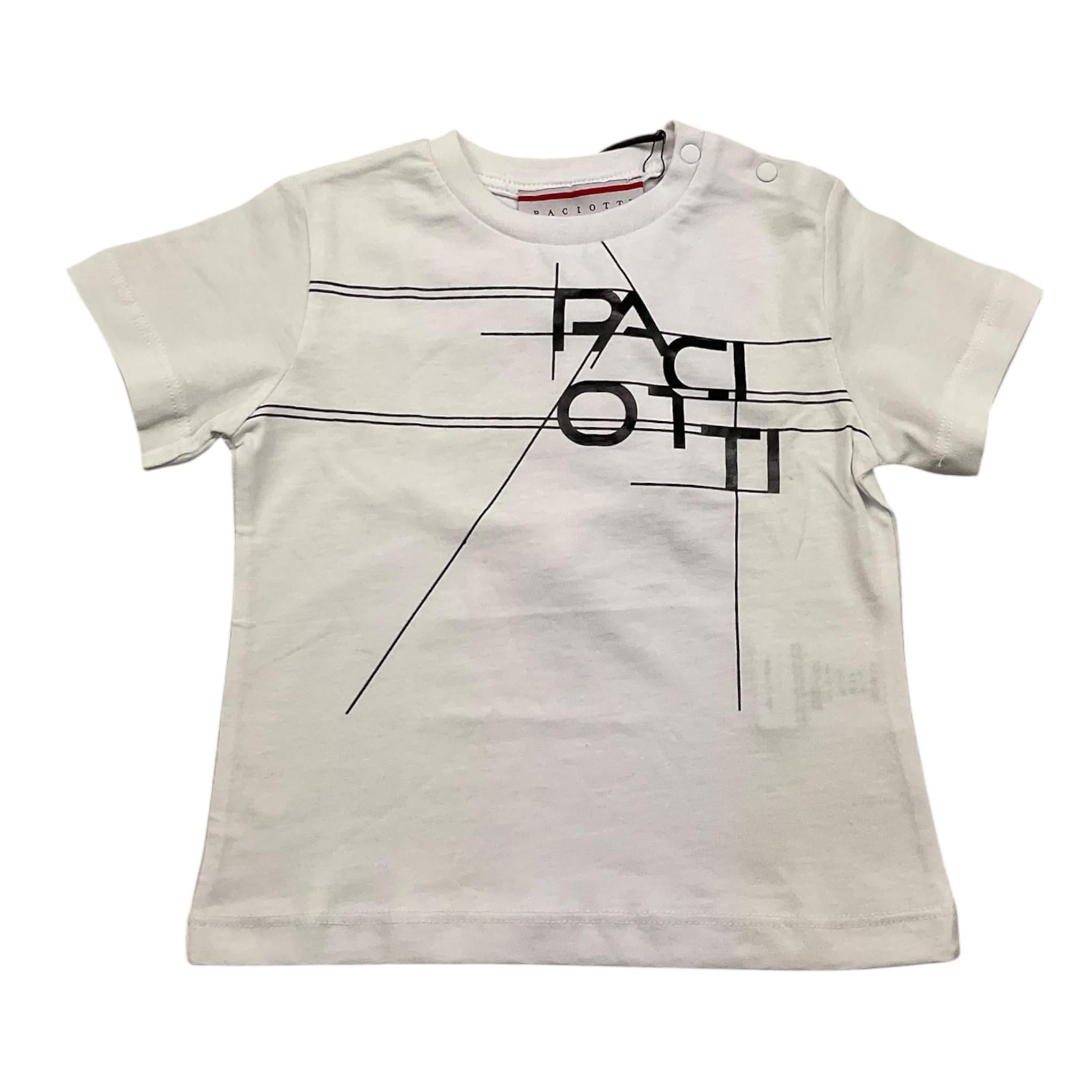 Cesare Paciotti T-Shirt Girocollo Tinta Unita con Stampa per Neonato TSP5165BX BIANCO CESARE PACIOTTI 