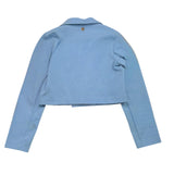 Relish Mod Crop Jacket Solid Color Light Blue For Girls