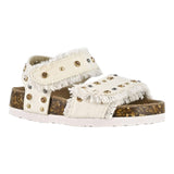 Colors Of California Solid Color Sandals With Glitter Buckles White For Baby Girl