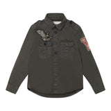 Zadig&amp;Voltaire Solid Color Denim Jacket With Buttons Green For Boys