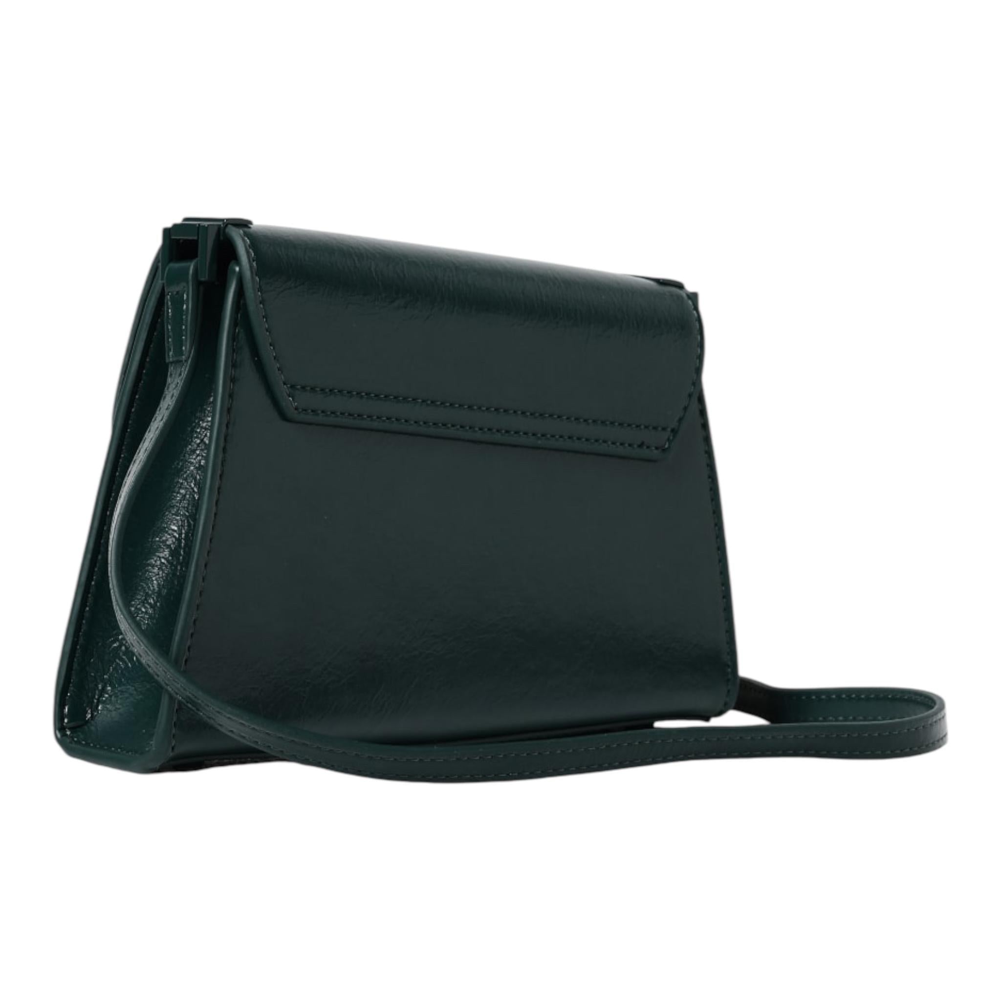 N°21 borsa tinta unita con logo e tracolla Verde per Bambina N21A32 VERDE N°21 