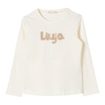 DIXIE shirt girocollo tinta unita con stampa logo Panna per Bambina KF40699XX PANNA DIXIE 