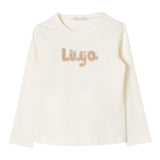 DIXIE shirt girocollo tinta unita con stampa logo Panna per Bambina KF40699XX PANNA DIXIE 