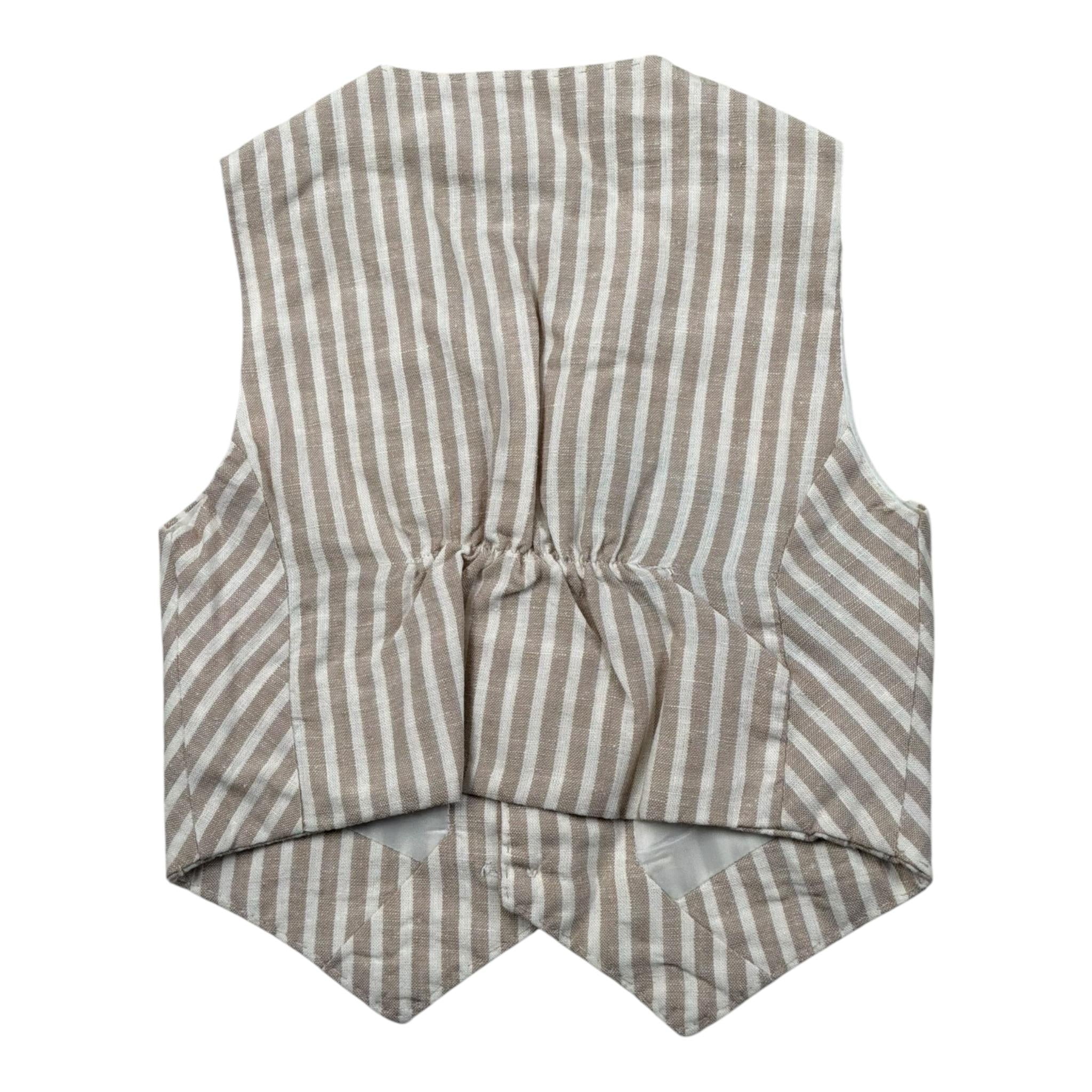 Manuel & Frank Gilet Tinta Unita con Bottoni E Fantasia A Righe per Bambino MF5155NJ BEIGE MANUEL & FRANK 