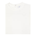 Emporio Armani T-Shirt Girocollo Tinta Unita con Logo per Bambino EB000166 PANNA EMPORIO ARMANI 