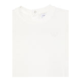 Emporio Armani T-Shirt Girocollo Tinta Unita con Logo per Bambino EB000166 PANNA EMPORIO ARMANI 