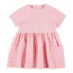 Il Gufo Abito Tinta Unita con Fantasia Quadri per Bambina P25VM779C3161J ROSA IL GUFO 