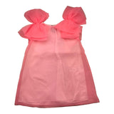 Dou Dou Solid Pink Tulle Sleeveless Dress For Girls