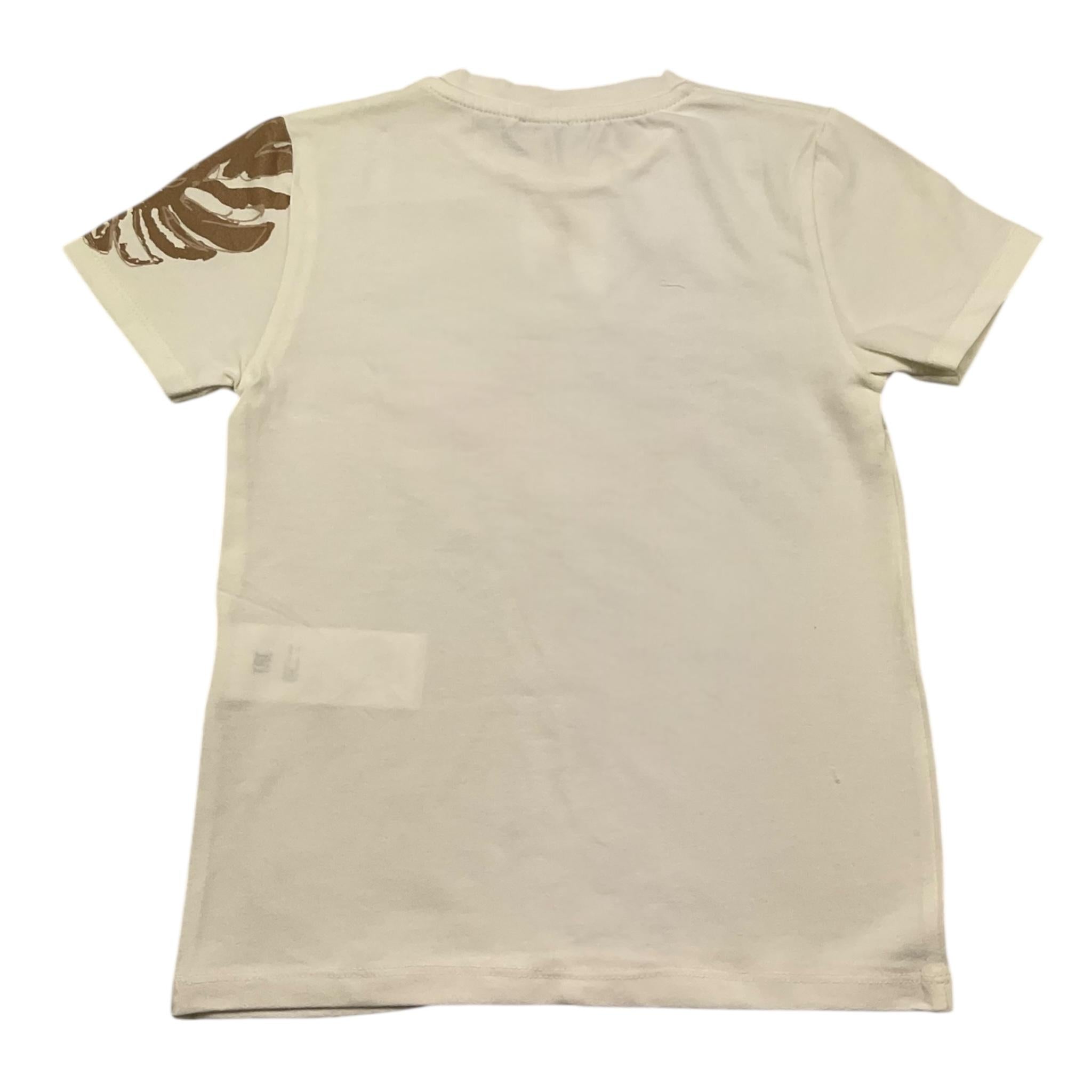 M+E' T-Shirt Girocollo Tinta Unita con Stampe per Neonato UEM0484 PANNA M+E' 