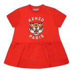 Kenzo Abito Mezza Manica Tinta Unita con Logo per Neonata K60941 ROSSO KENZO 