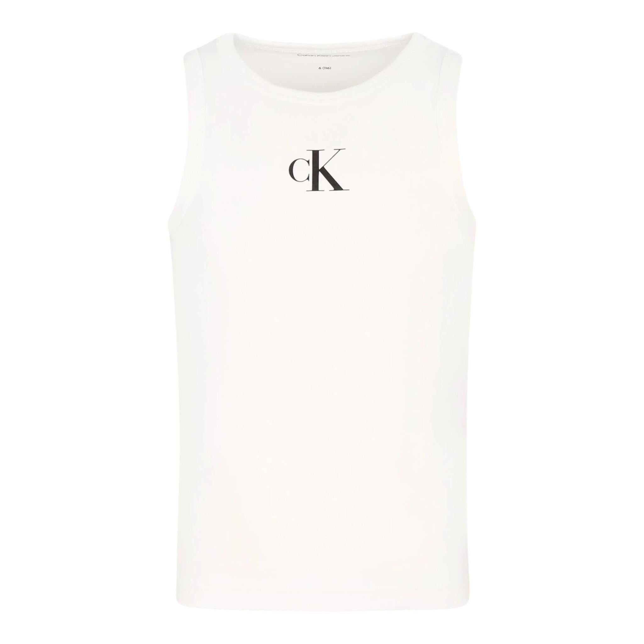 Calvin Klein Canotta Tinta Unita con Logo per Bambina IG0IG02435XX PANNA CALVIN KLEIN 