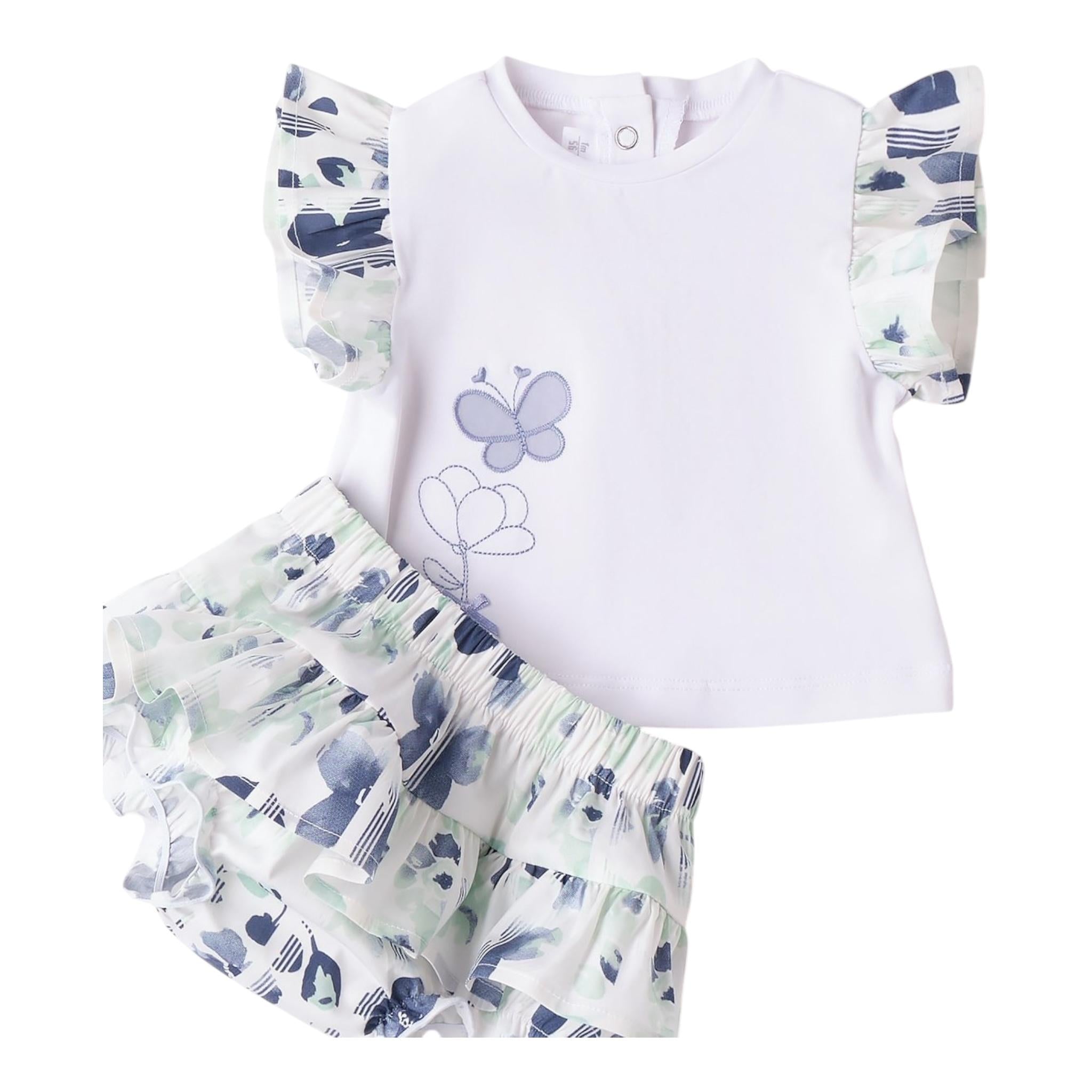 Minibanda Completo 2 Pezzi T-Shirt-Culotte per Neonata 3B786X BIANCO MINIBANDA 