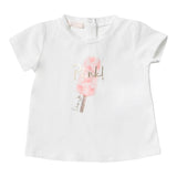 Liu Jo Solid Color Crew Neck T-Shirt With Contrasting Print White For Baby Girls