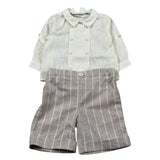 Pure Firenze Completo 2 Pezzi Camicia-Bermuda Beige per Neonato PC03310 BEIGE PURE FIRENZE 