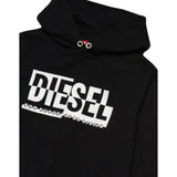Diesel Felpa Chiusa con Cappuccio tinta unita Nero per Bambina J01457X NERO DIESEL 
