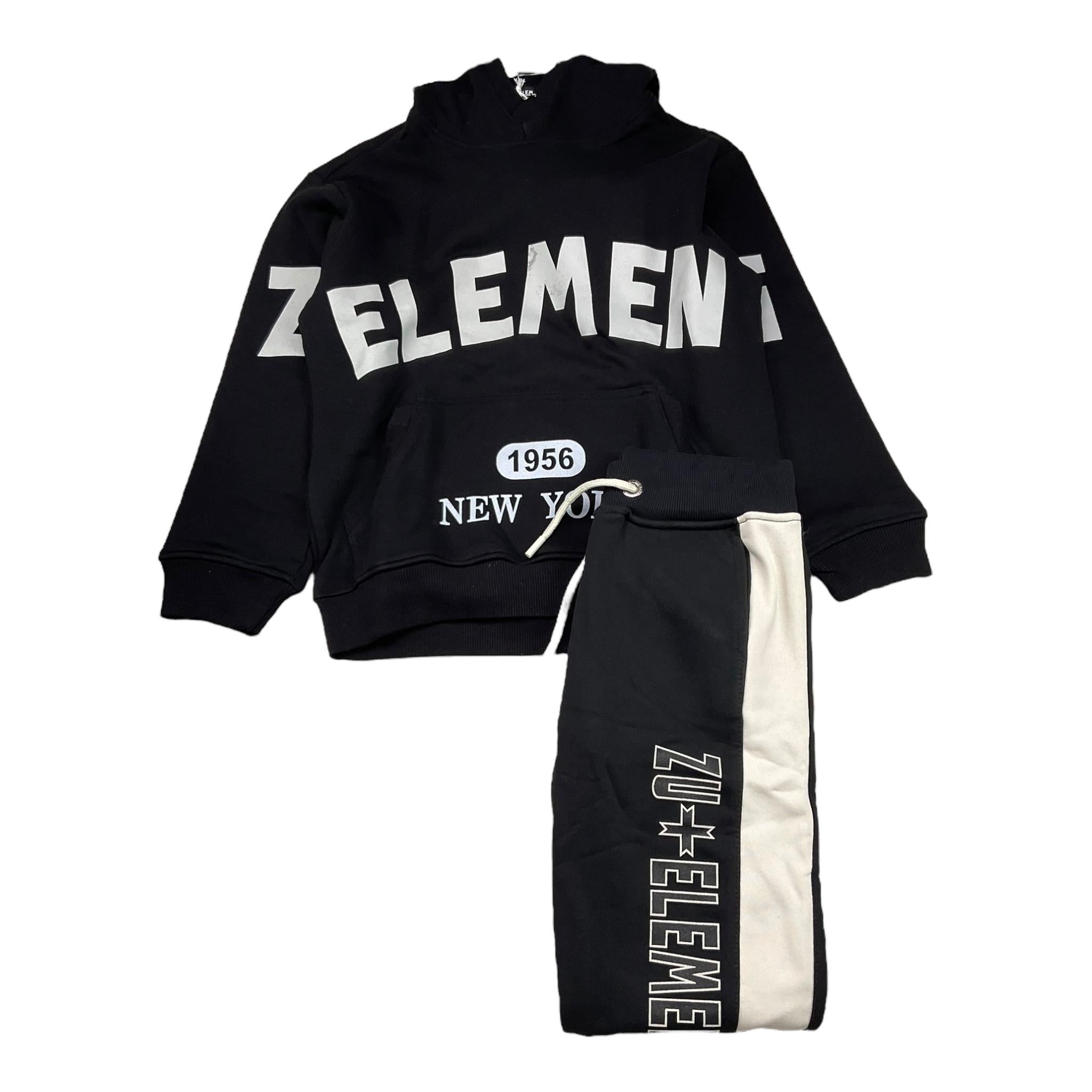 ZU+ELEMENTS completo 2pz felpa-pantalone Nero per Bambino ZU1679 NERO ZU+ELEMENTS 