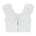 Fun & Fun Top Giromanica Tinta Unita con Rouches per Bambina FNCJSH00983 BIANCO FUN & FUN 