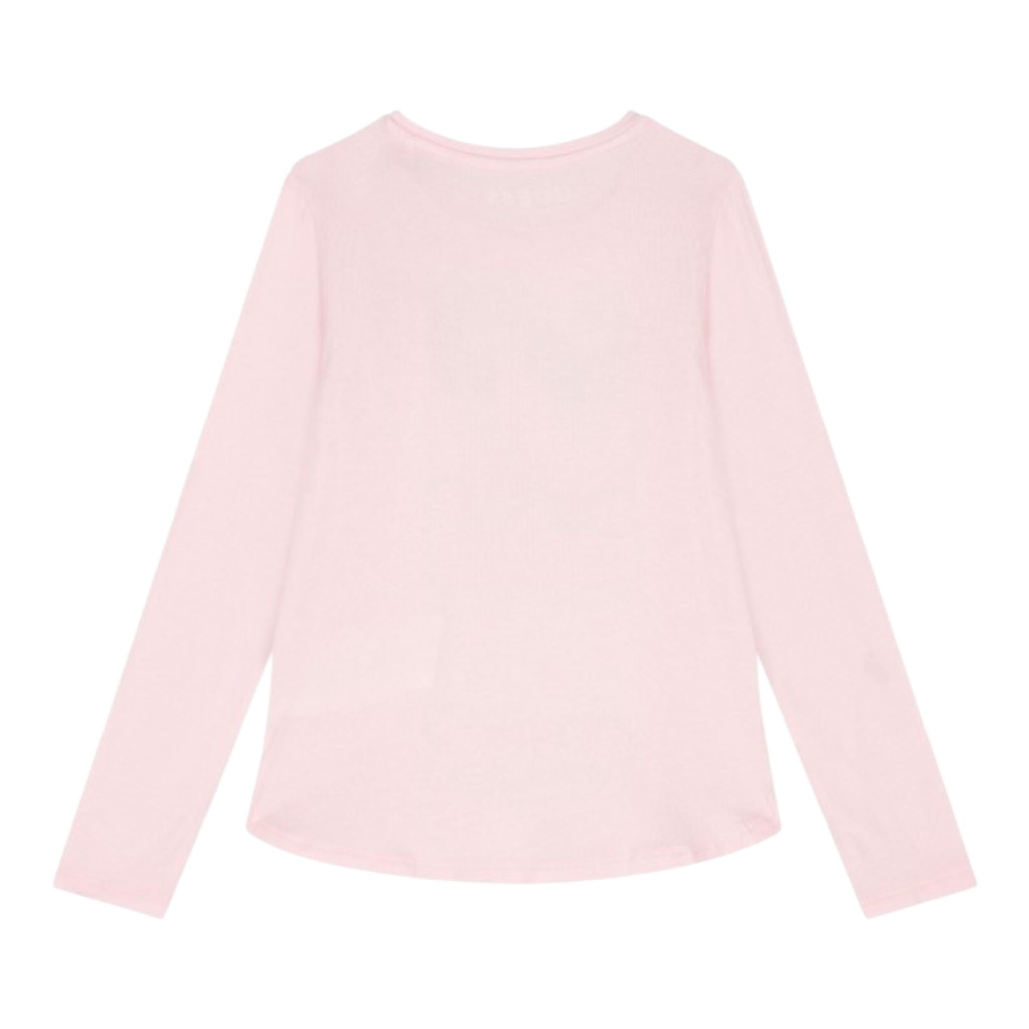 GUESS shirt girocollo tinta unita con stampa Rosa per Bambina K4YI06KAPO0JX ROSA GUESS 