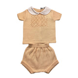 Babidu 2 Piece Set T-Shirt-Panties Solid Color Peach For Baby Girl