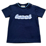 Trussardi T-Shirt Girocollo Tinta Unita con Stampa per Neonato TIP26037TS BLU TRUSSARDI 