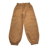 Mariuccia Plain Perforated Pant With Elastic Waist Camel For Girls