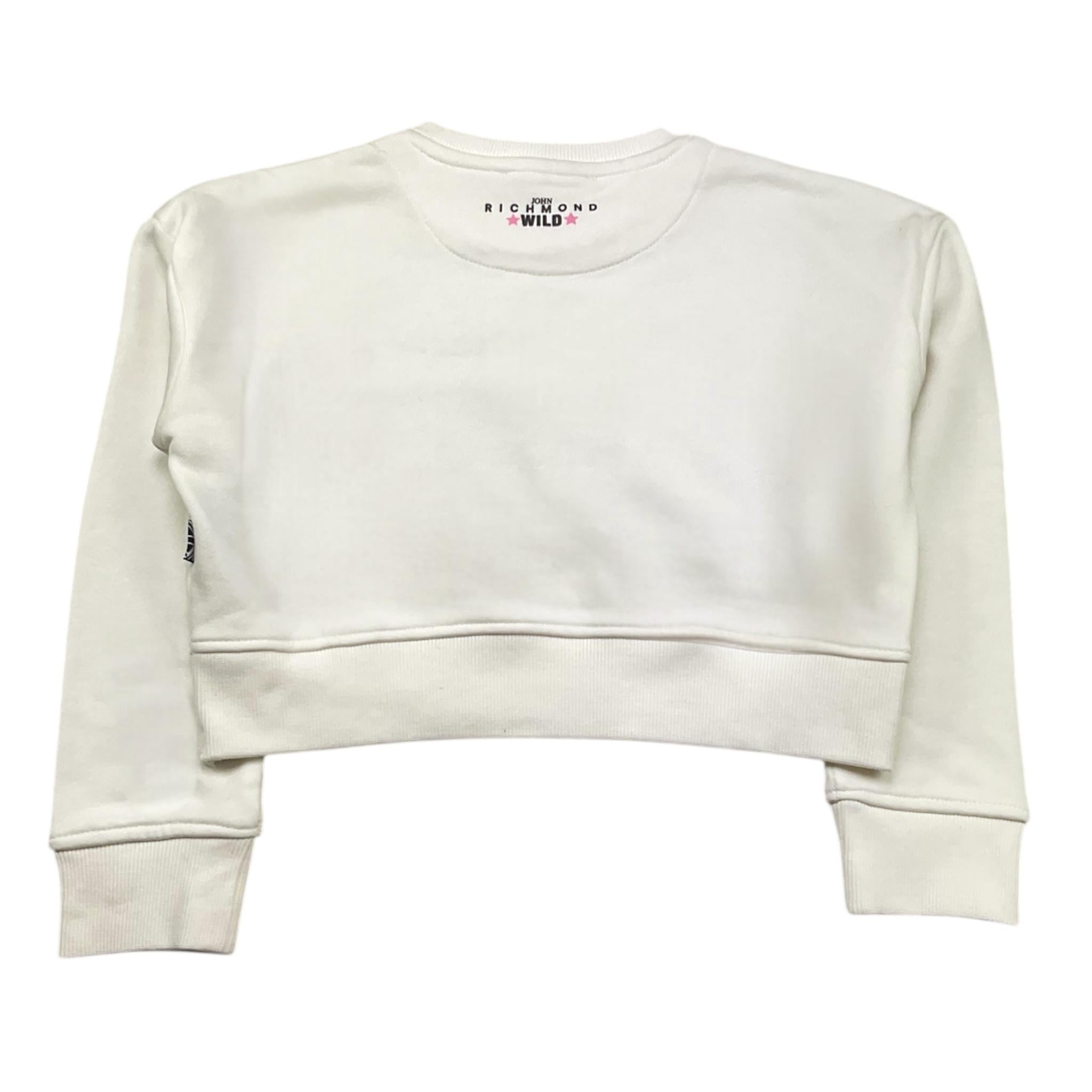JOHN RICHMOND felpa chiusa girocollo tinta unita con stampa Bianco per Bambina RGA24013FE BIANCO JOHN RICHMOND 
