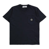 Stone Island T-Shirt Girocollo Tinta Unita con Logo per Neonato K1S162100004 BLU STONE ISLAND 