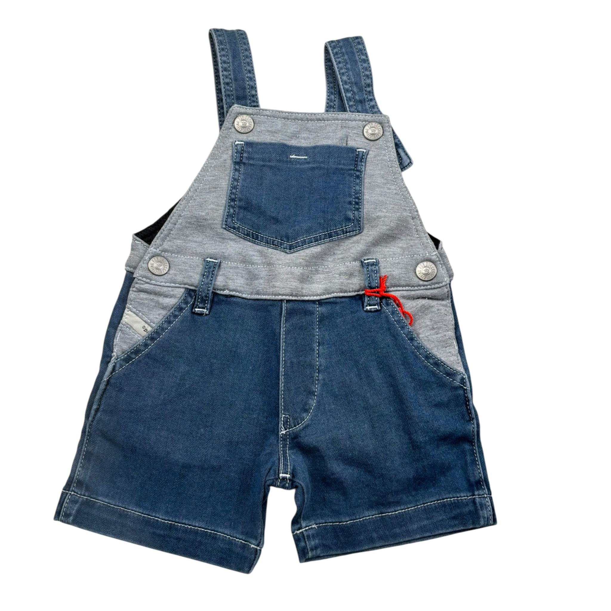 Diesel Salopette In Denim Tinta Unita per Bambino K00480J BLU DIESEL 